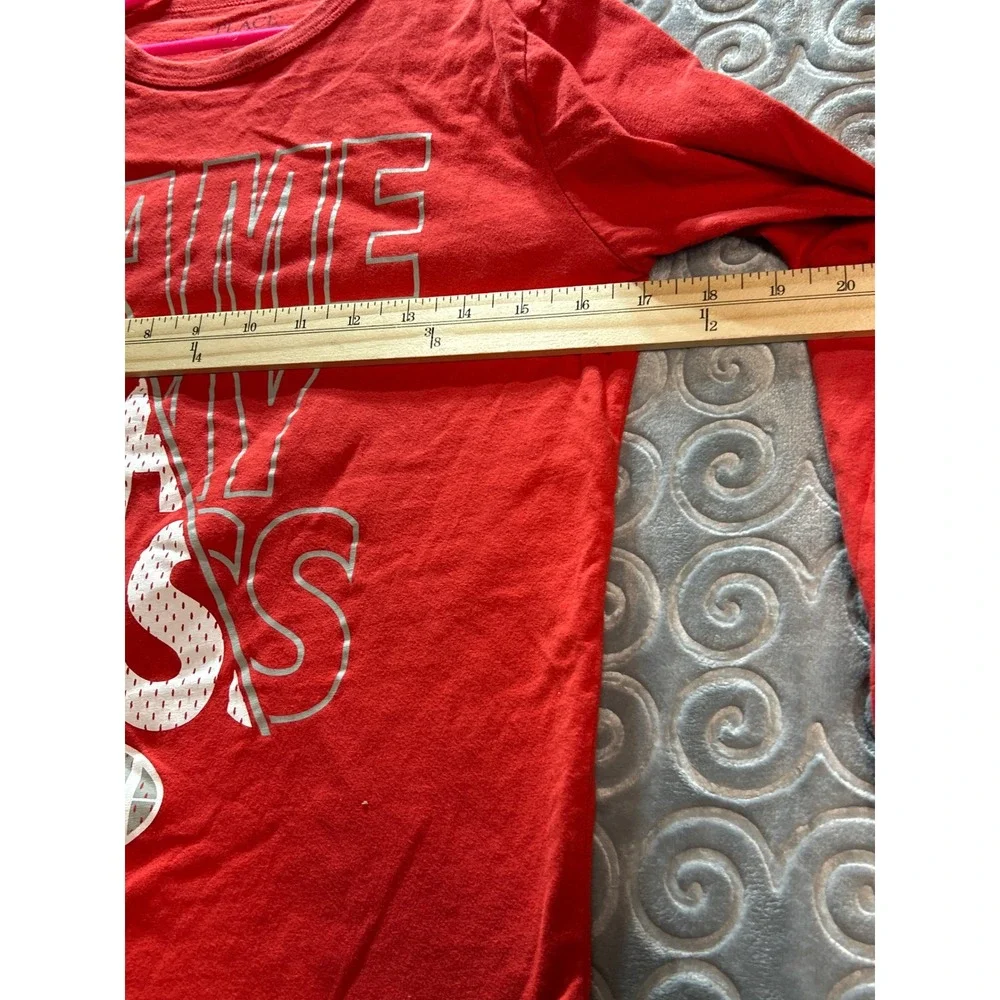 The Children's Place Red Long Sleeve Game Day Boss Football T Shirt Kids L 10 12
